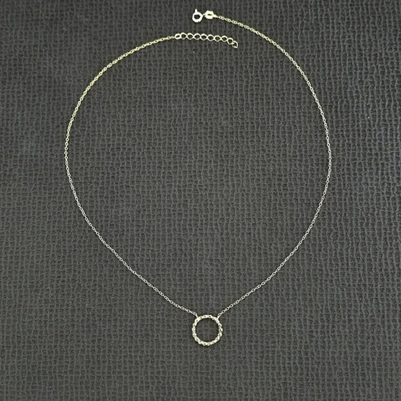 MESH Stationary Open Circle⭕️ Necklace - Picture 10 of 16